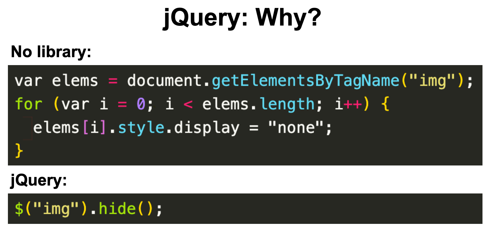 Benefits to using jQuery